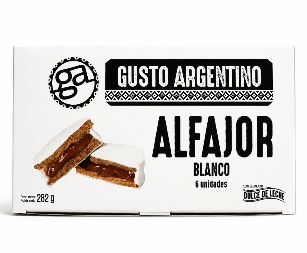 ALFAJOR GUSTO ARGENTINO BLANCO 6 unidades
