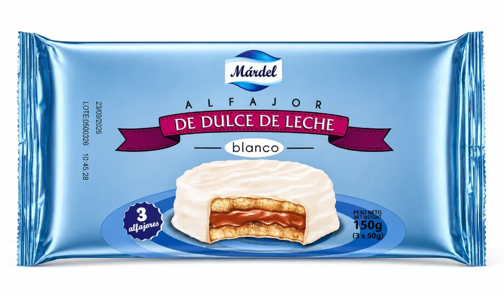 ALFAJOR MARDEL BLANCO 3 unidades    ( 50 gr. )