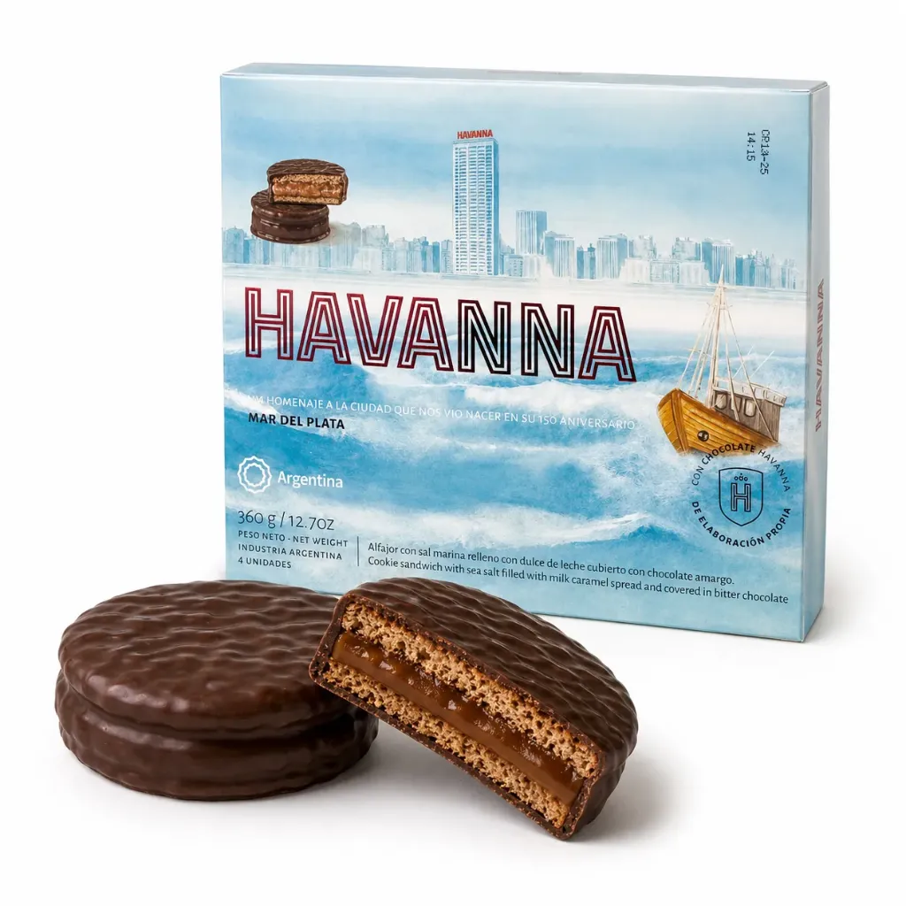 ALFAJOR HAVANNA MAR DEL PLATA150 ANIVERSARIO 4 unidades.